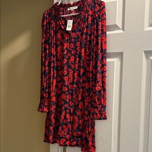 Red and Black Floral Dress